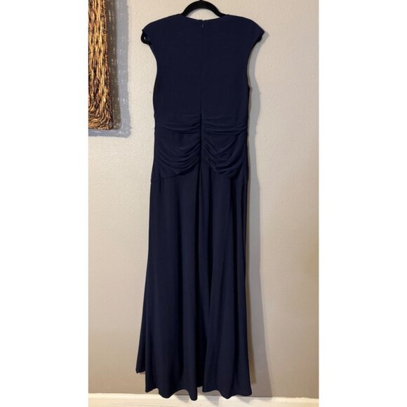 Vince Camuto Long Formal Dress 12 Blue Sleeveless Wedding Party Cruise Washable - Picture 13 of 14